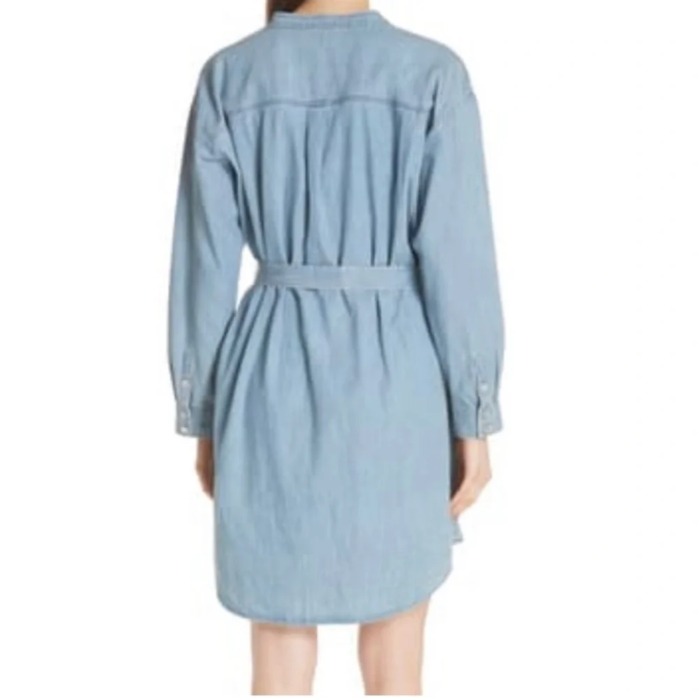 Eileen Fisher Light Blue Denim Shirt Dress - Picture 4 of 10